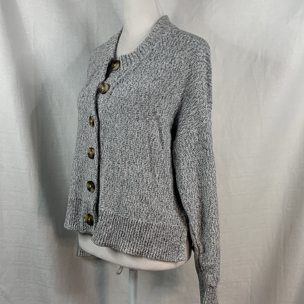 Madewell Black & White Speckled Clemence Cropped Cardigan- NWT - Picture 5 of 11